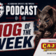 Hog of the Week podcast logo with a football and pig image for Acadiana Sports Network.