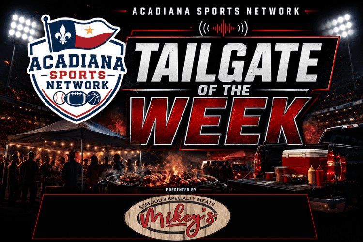 Acadiana Sports Network Tailgate of the Week event with fans and food trucks.