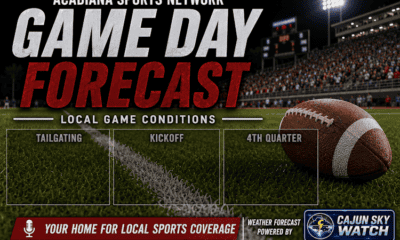 Acadiana Sports Network Game Day Forecast for local football games.